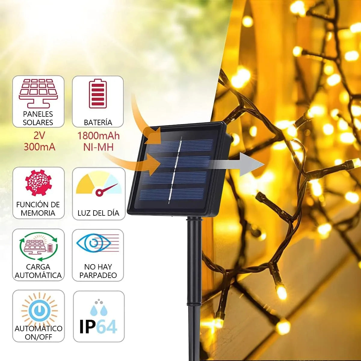 Maravillosas Luces Navideñas De Energia Solar  🎄✨10, 20 y 30 MT